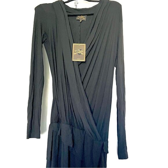 NWT vintage Vivienne Westwood Anglomania black asymmetrical hooded dress sz 46 - Picture 12 of 16